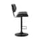 Armen Living Brooklyn Adjustable Swivel Gray Faux Leather and Black Wood Bar Stool with Black Base LCBRBABLGR - alternate 9